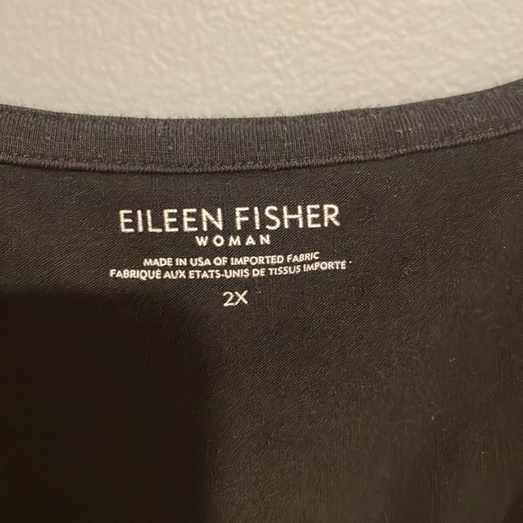 Eileen Fisher womens size 2x black dress - organic cotton - V neck/wrap look - Picture 4 of 7